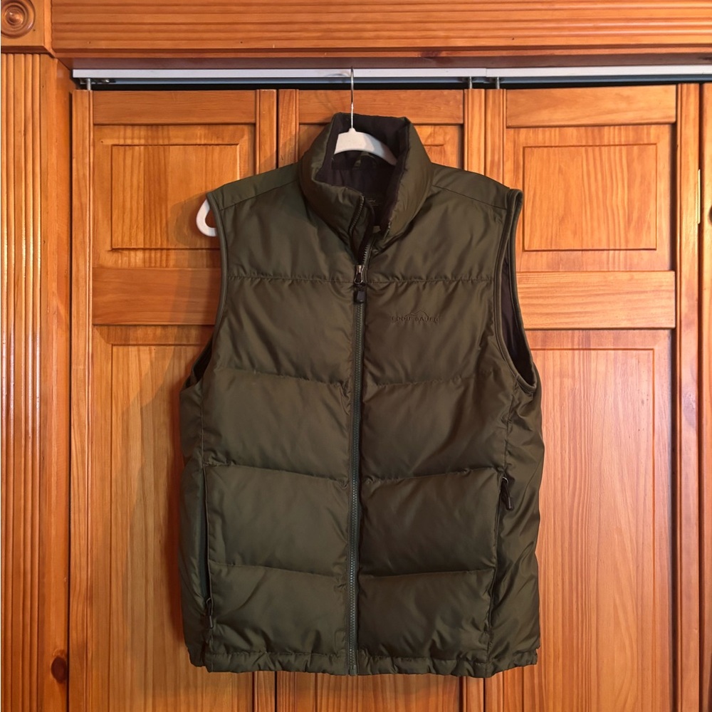 Eddie Bauer Hunter Green Goose Down Puffer Vest